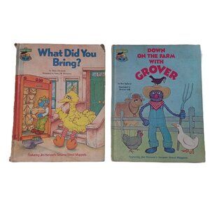 Two 1980 Sesame Street Children Books Jim Henson's Sesame Street Muppets
